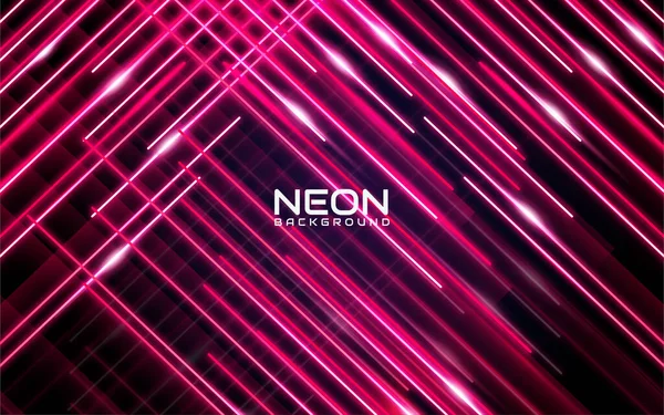 Neon Rózsaszín Vonalak Elvont Háttér — Stock Vector