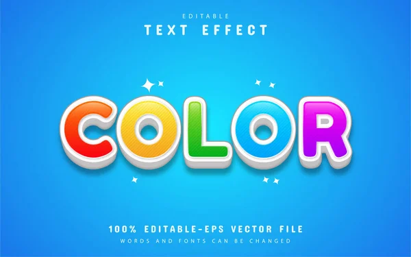 Färgglada Tecknad Text Effekt — Stock vektor
