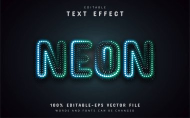 Mavi yeşil neon noktalar metin efekti