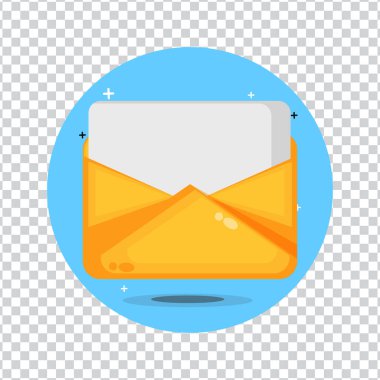 Boş bir arkaplan üzerinde boş bir kağıt olan sarı zarf