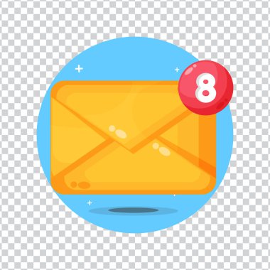 Boş arkaplanda e- posta uyarısı