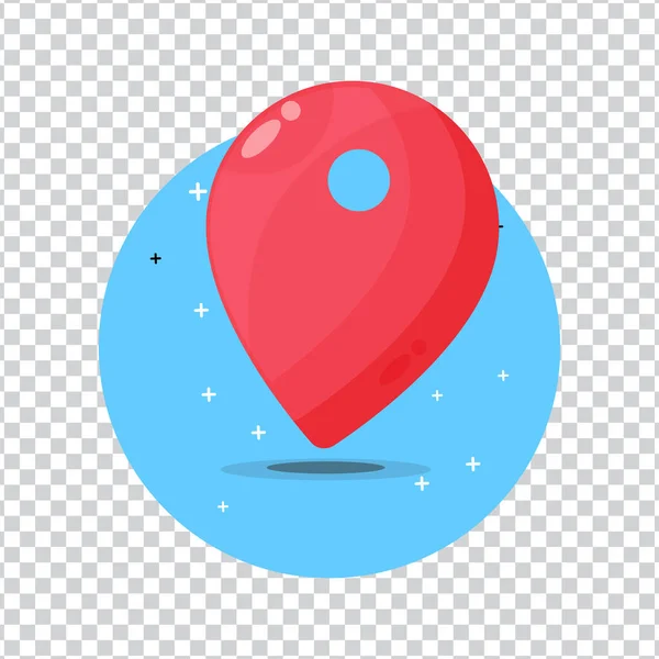 Icono Pin Puntero Mapa Rojo Sobre Fondo Blanco — Vector de stock