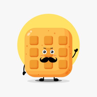 Bıyıklı tatlı waffle karakteri.