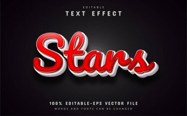 Kırmızı yıldızlar metin efekti