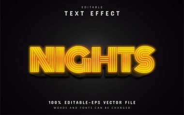 Gece metni, sarı neon metin efekti