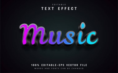 Müzik gradyanı tarzı metin efekti