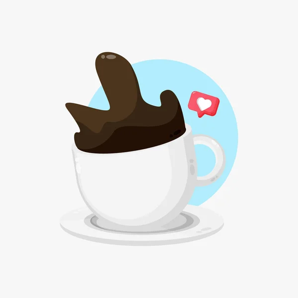 Floating Coffee Cartoon Icon Design — Stock Vector