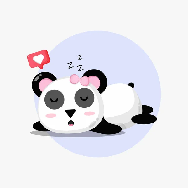 Ilustração Bonito Panda Dormindo Pacificamente — Vetor de Stock