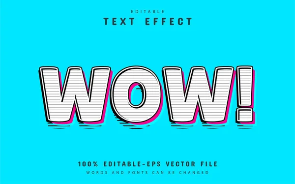 Wow Text Comic Style Text Effect — Stock Vector