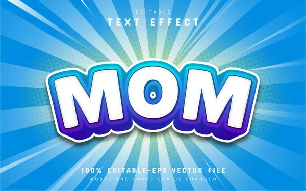 Mom Text Cartoon Style Text Effect — Stock Vector