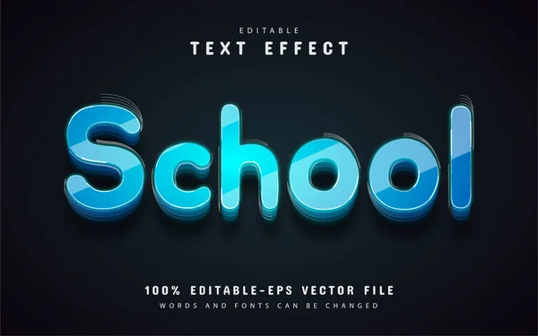 School Text Blue Text Effect — Stock Vector