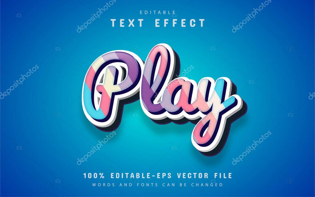Play colorful text effect