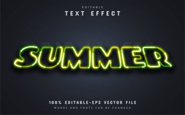 Yaz metni, yeşil neon metin efekti