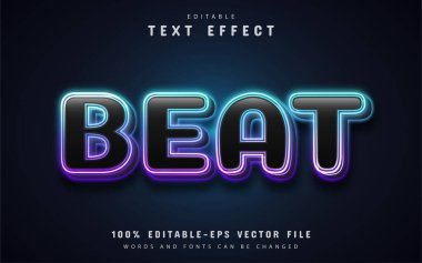 Beat metin, düzenlenebilir neon metin efekti