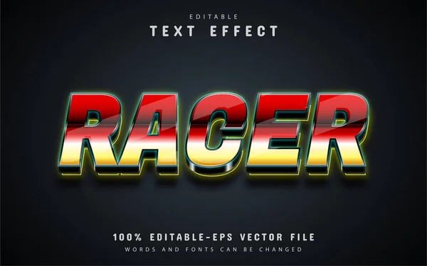 Racer Texto Efeito Texto Editável — Vetor de Stock