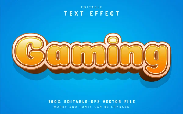 Gaming Text Cartoon Orange Text Effekt — Stockvektor