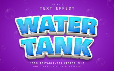 Su tankı metni, çizgi film tarzı metin efekti