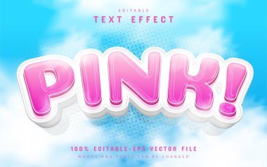 Pembe metin efekti çizgi film biçimi