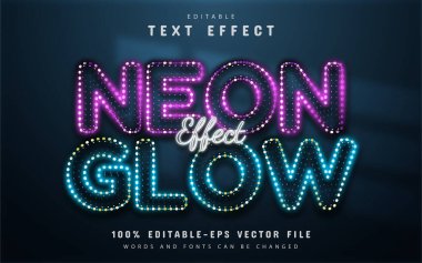 Neon parıltısı metin efekti düzenlenebilir