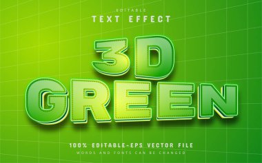 Yeşil 3d metin efekti düzenlenebilir