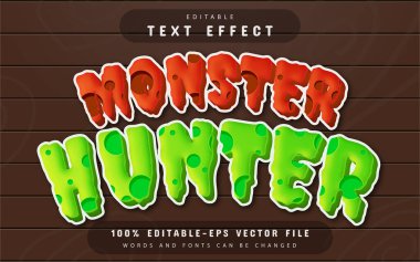 Canavar avcısı metin efekti düzenlenebilir