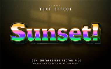 Sunset 3d metin efekti düzenlenebilir