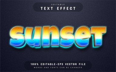 Sunset 3d metin efekti düzenlenebilir