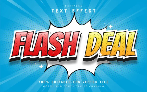 Flash Deal Tekst Comic Stijl Tekst Effect — Stockvector
