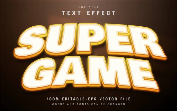 Super Spiel Texteffekt Mit Farbverlauf — Stockvektor