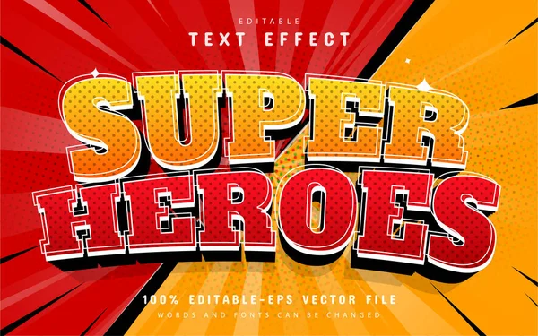 Super Héros Effet Texte Style Bande Dessinée — Image vectorielle