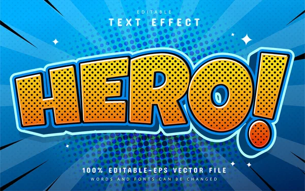 Hero Text Efekt Komiksu Styl — Stockový vektor