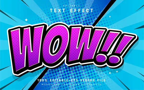 Wow Comic Style Text Effect — Stock Vector