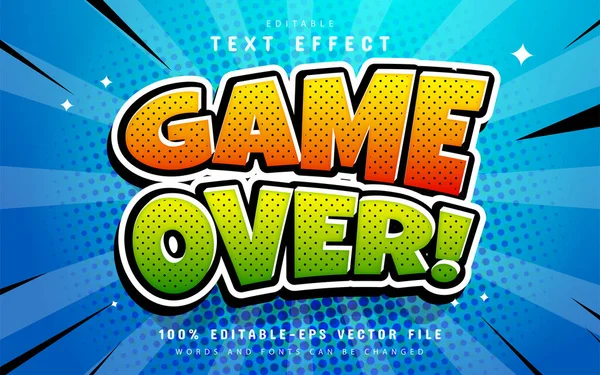 Spiel Über Text Effekt Comic Stil — Stockvektor