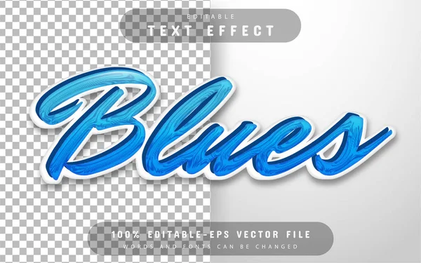 Blauer Texteffekt Editierbar — Stockvektor
