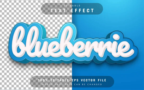 Blueberry Texteffekt Editierbar — Stockvektor