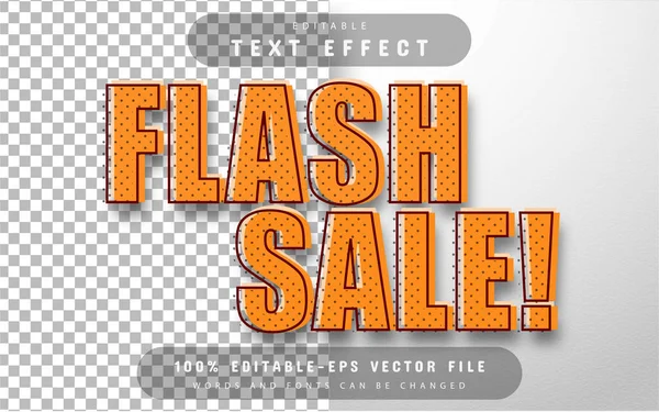 Flash Prodej Oranžový Textový Efekt Upravitelný — Stockový vektor