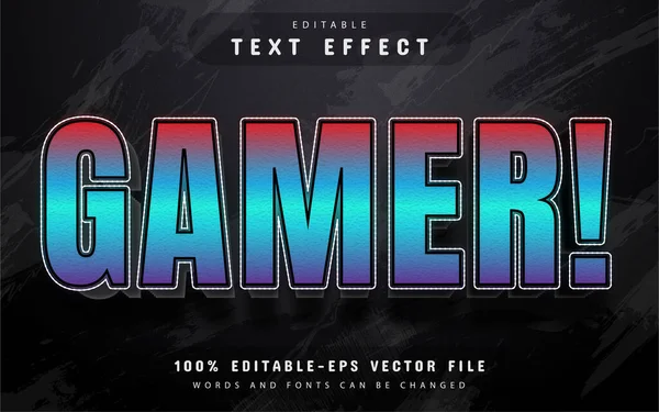 Gamer Efeito Texto Com Gradiente — Vetor de Stock