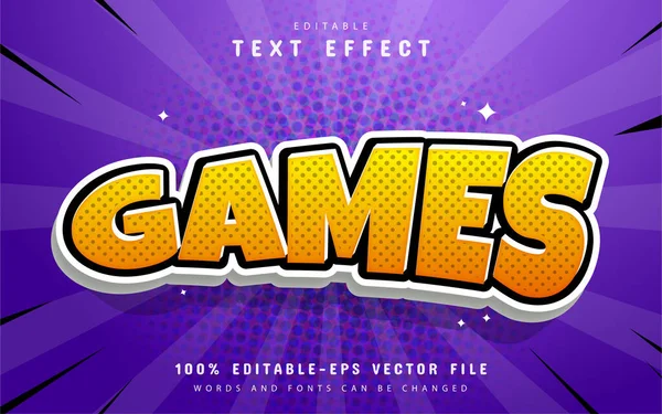 Jogos Efeitos Texto Estilo Cômico — Vetor de Stock