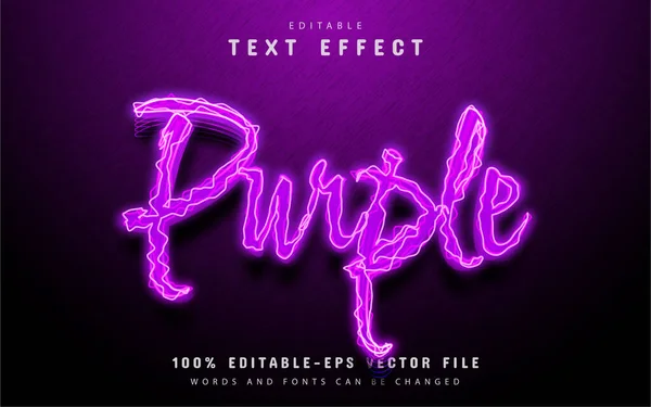 Purple Text Effect Neon Style — Stock Vector