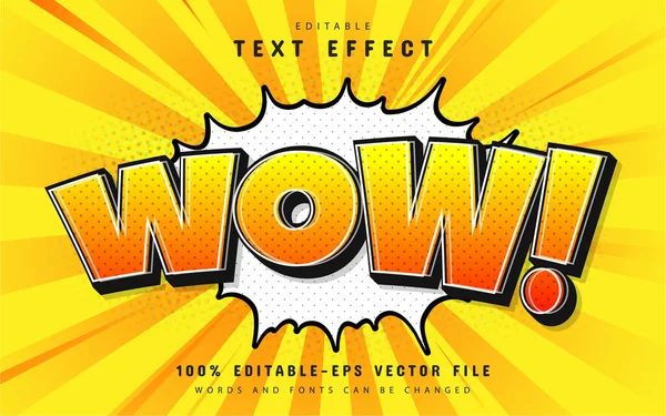 Wow Comic Style Text Effect — Stock Vector