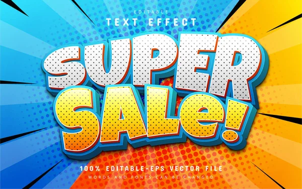 Super Verkoop Comic Stijl Tekst Effect — Stockvector