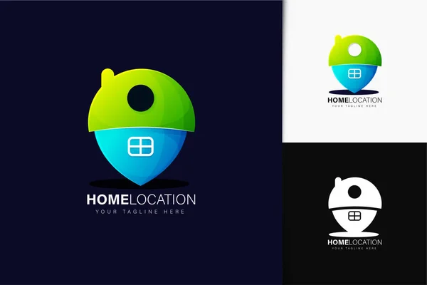 Hem Plats Logotyp Design Med Lutning — Stock vektor