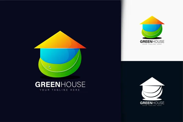 Дизайн Логотипа Зеленого Дома Градиентом — стоковый вектор