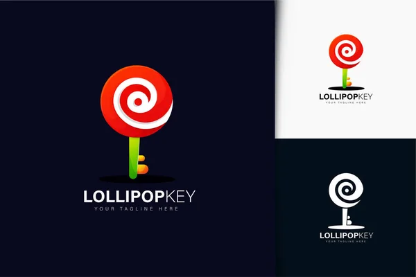 Gradyanı Olan Lolipop Anahtar Logosu Tasarımı — Stok Vektör