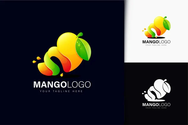 Diseño Del Logotipo Mango Con Gradiente — Vector de stock