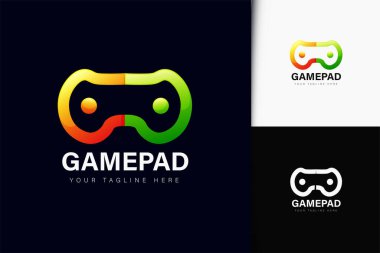 Gamepad ve insanlar gradyan ile logo tasarımı