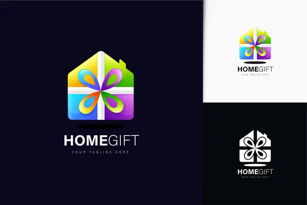 Home Geschenk Logo Design Mit Gefälle — Stockvektor