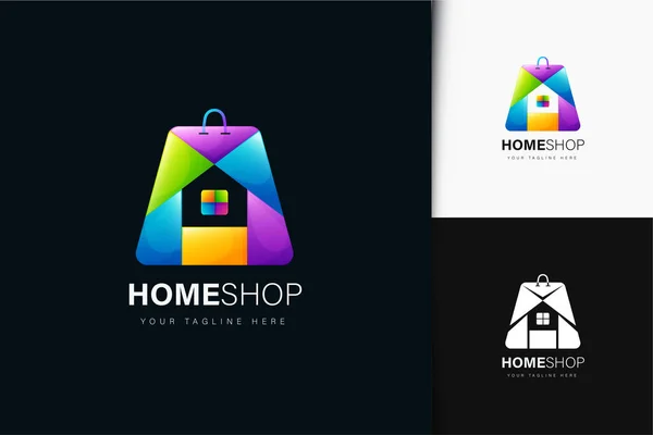 Home Shop Logo Design Mit Gefälle — Stockvektor