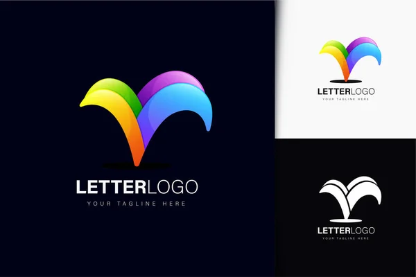Lettera Logo Design Con Gradiente Colorato — Vettoriale Stock