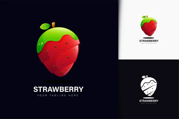 Erdbeer Logo Design Mit Gefälle — Stockvektor
